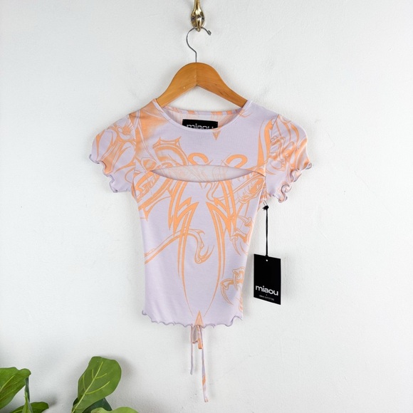 NWT Miaou UO Exclusive Lace-Back Mesh Top Sz XS - Picture 4 of 12